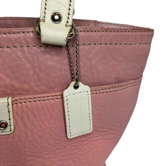 Coach Hamilton Pink Pebbled Leather Tote Shoulder Bag - Picture 3 of 14